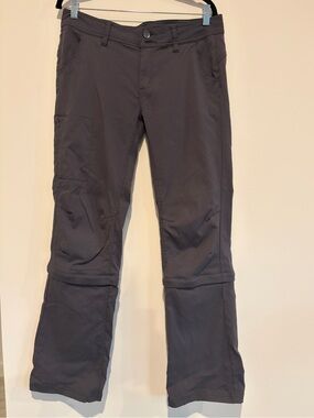 prAna Halle Convertible Hiking Pants Grey Charcoal Size 10 Reg Straight Leg